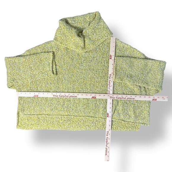 Free People BFF Cowl Neck Sweater Size M Citrine Green Boho, Lagenlook, Casual - Picture 3 of 7